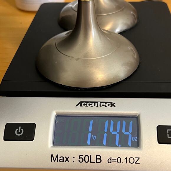 Vintage Silver Tone Metal Candlesticks Pair 10″ Twisted Stem Taper Holders - Picture 6 of 6